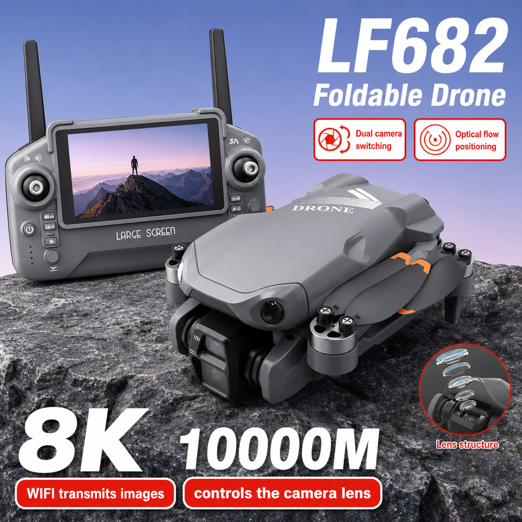 Drone Gimbal 3 Axis - Luchtfoto LF682 Drone 8K HD Dubbele